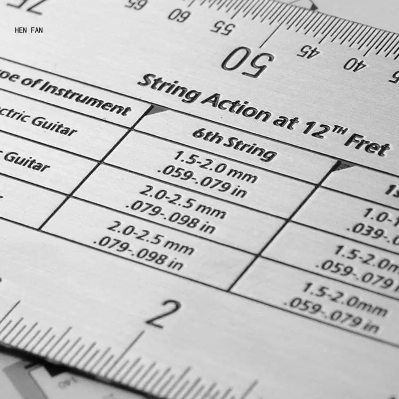 String Action Gauge Ruler Guitar Height Gauge Guitar Set Up Repairing Luthier Tool for Guitar and Bass Setup Easy Use M89D