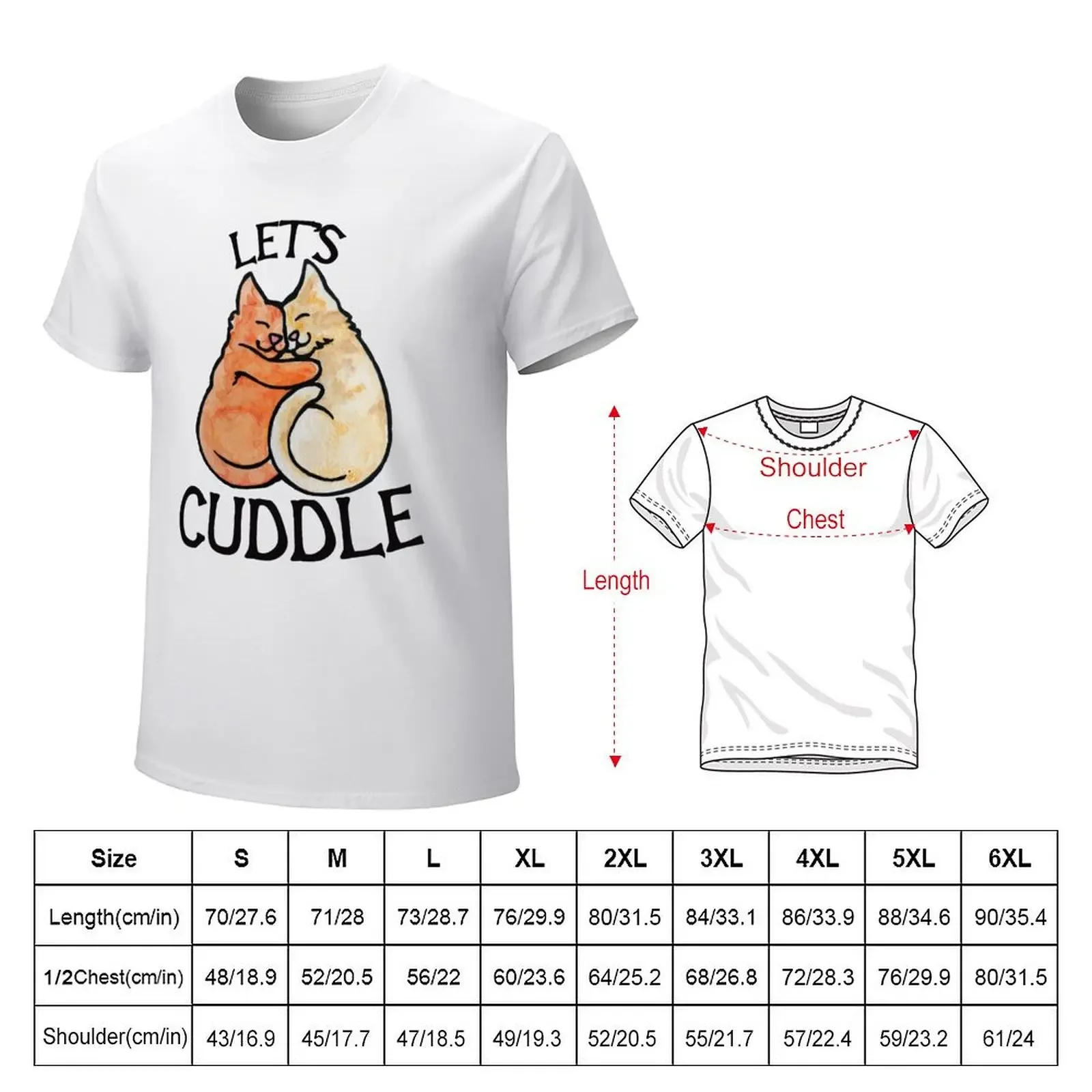 Let's Cuddle Cats T-Shirt Blouse kawaii clothes graphic t shirts Men's t shirts