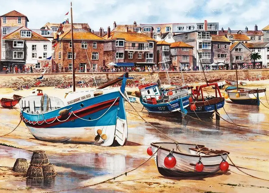 St. Ives Harbour Seascape Photo Art Film Print Silk Poster for Your Home Wall Decor 24x36inch