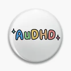 Colourful Audhd Illustration Adhd And A  Soft Button Pin Metal Decor Badge Clothes Creative Lover Hat Collar Jewelry Brooch Cute