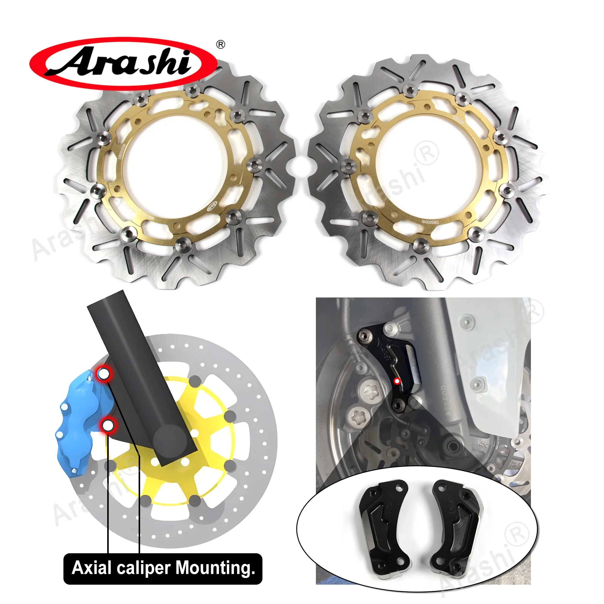 Arashi 298mm Oversize CNC Front Brake Disc Rotors For YAMAHA XP