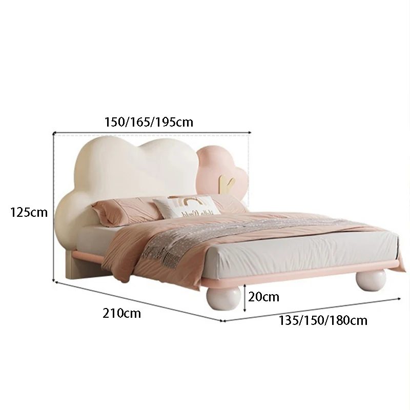 #For Pink Tree Children's Bed Set Furniture Bedroom High-end Modern Leather Bed Creative Design Wooden Children's Bed