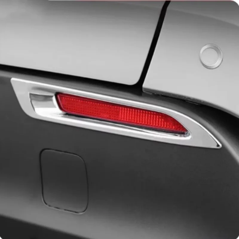 

For Toyota BZ4X 2022 -2024 ABS Carbon Fiber Chrome Rear Fog Light Lamp Cover Trim Tail Foglight Hood Car Styling Accessories 2pc