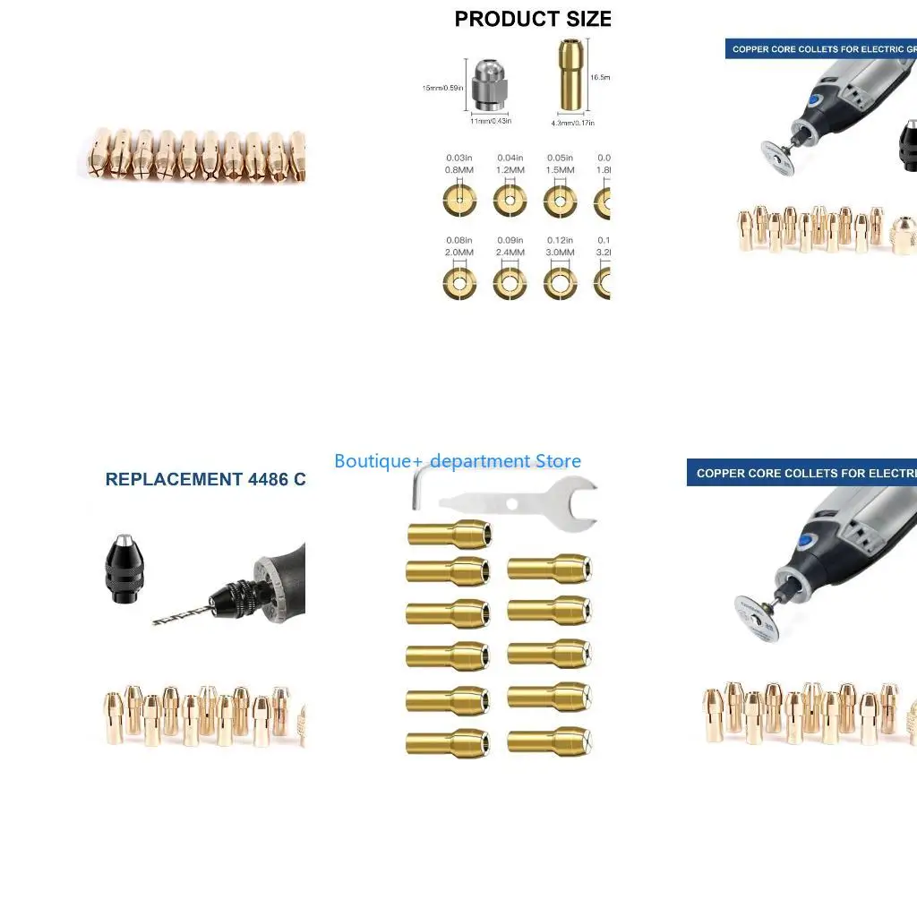 E1PD Drill Chuck Collet Set Metal Collet Set Collet Nut 0.5-3.2mm Small Electric Drill Bit Collet Drill Chucks Adapter