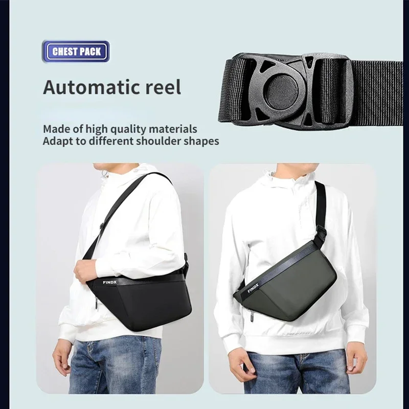 Bolso de pecho de mensajero funcional para hombres y mujeres, bolso de hombro multifunción, bolso cruzado de transporte ligero e Invisible