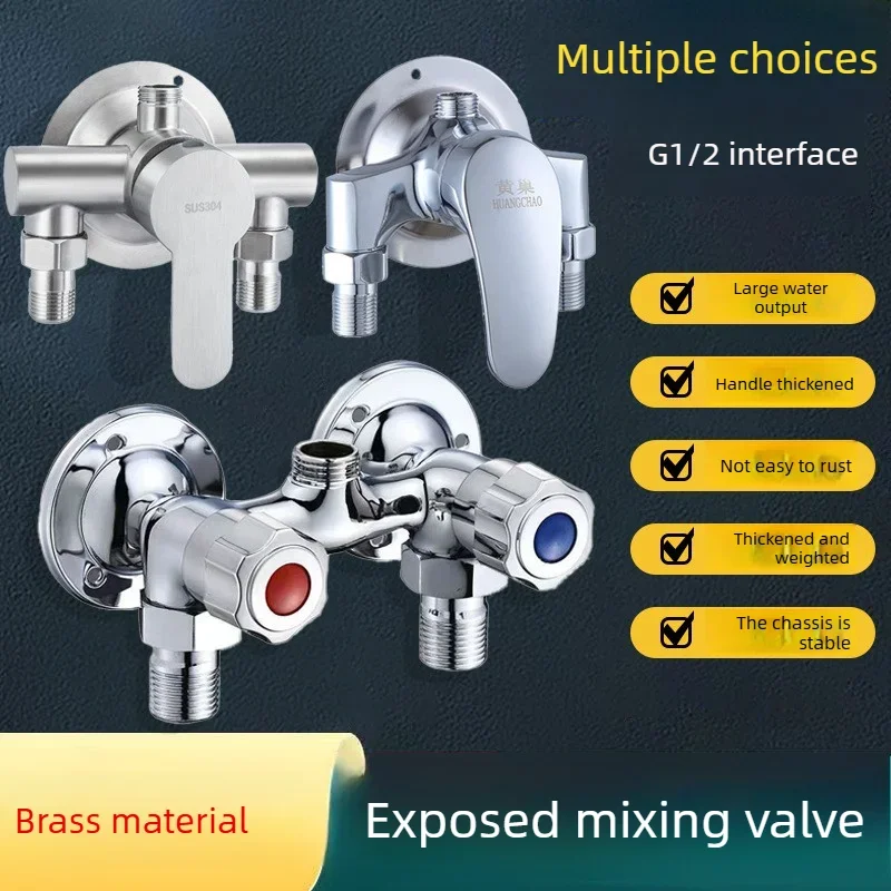 

Triangle Shower Faucet Mixing Valve Faucet Hot and Cold Switch Temperature Control