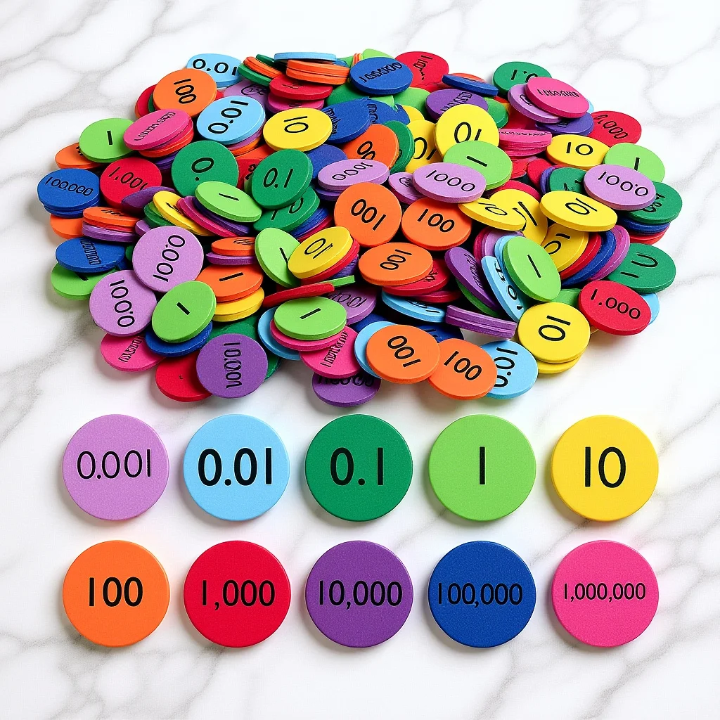 320 Uds. Discos de valor de lugar, discos cognitivos de números, discos de aprendizaje de matemáticas de colores brillantes para niños, suministros educativos de enseñanza