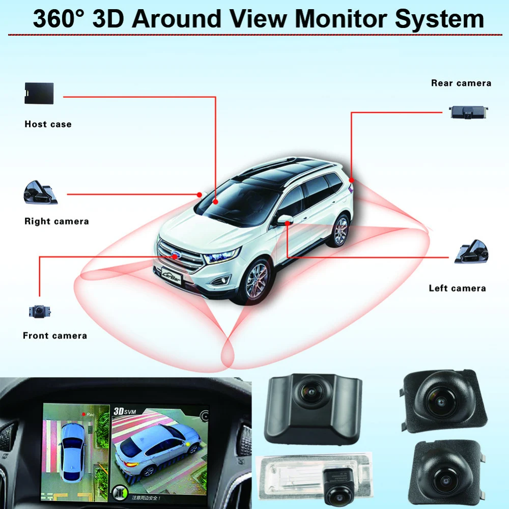 Caméra de recul 3D 2016 degrés pour Lexus RX 2022 – 360, moniteur d'enregistrement DVR spécial pour voiture