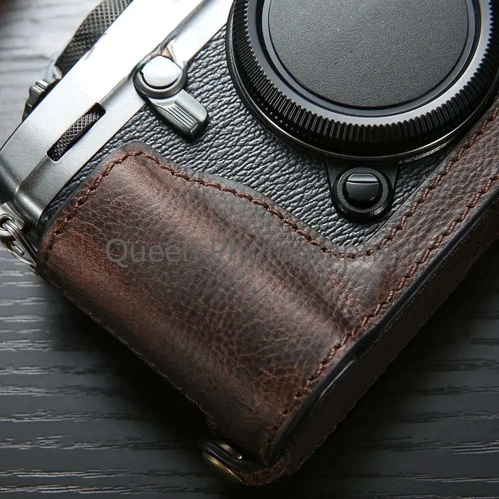Genuine Leather Camera Case for Fujifilm XPRO2 Camera Bodysuit Handle Half Bag