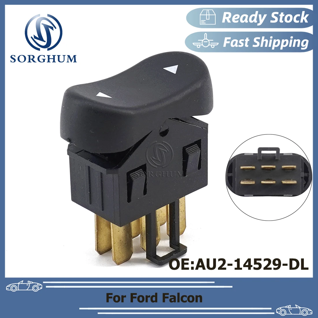 SORGHUM Master Power Window Control Switch AU214529DL For Ford Falcon Electric Window Regulator Single Button AU2-14529-DL