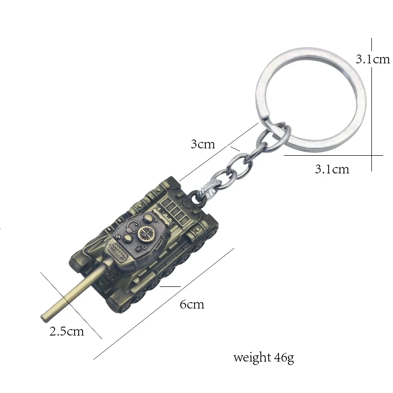 WOT World Of Tanks Keychain 46G Heavy Punk Weapon 3D Tank IS Series Keychains Key Chain Rings For Men Car Holder Keys llaveros