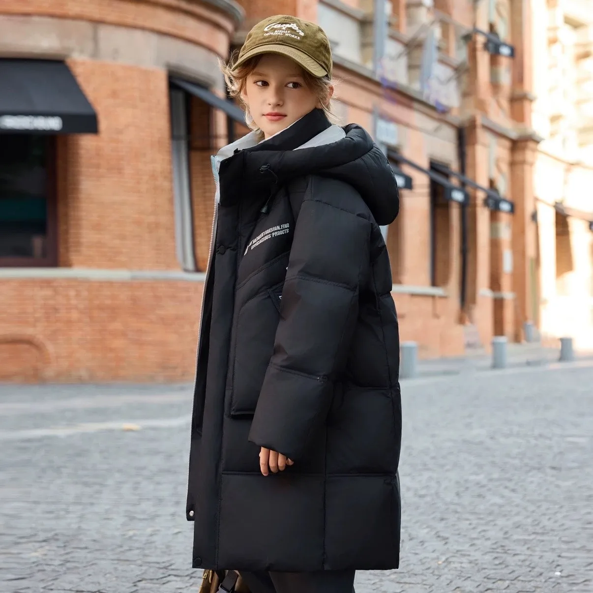 OLEKID 2025 Winter Children Girls Down Jacket Hooded Warm Long Teen Girl Jacket Coat 5-12 Years Kids Boys Parka Girls Outerwear