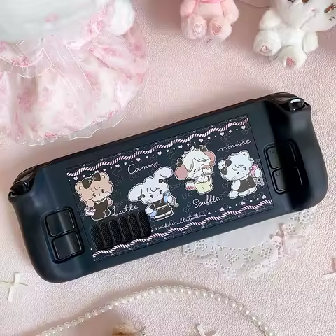 Steam Deck Case Mikko Kawaii Console Pink Black Cover Hard PC Protective Anti-Scratch Non-Slip Black Shell Case Accessories
