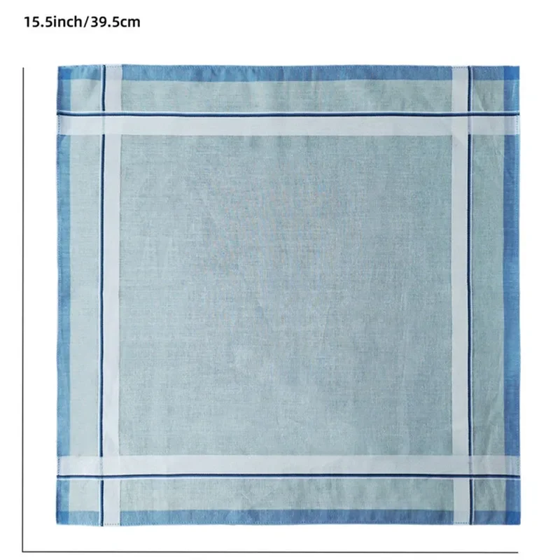 6Pcs 40x40cm 100% Baumwolle Klassische Gestreiften Plaid Gedruckt Männer Taschentücher Schweiß Einstecktücher Für Anzüge hochzeit Party Geschenk – Detail 5
