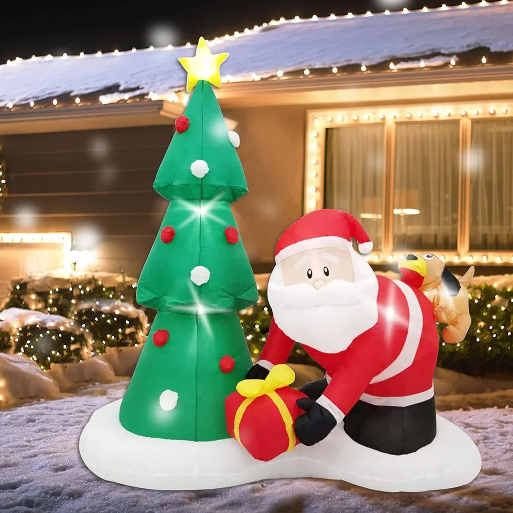 Customized 5-12FT  Blow Up Xmas Theme Ornament Santa Claus Tree Snowman Navidad Holiday Decoration Supply Christmas Inflatable