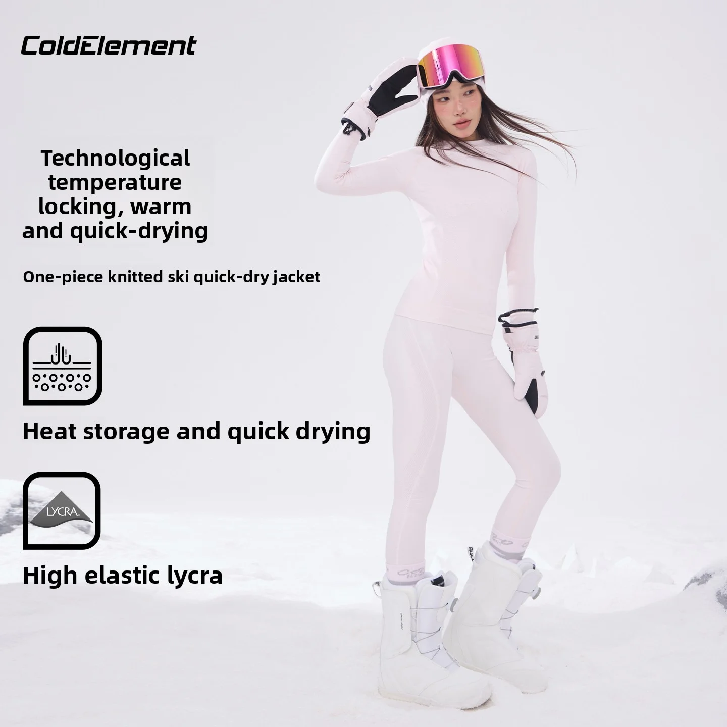 

Комплект быстросохнущего нижнего белья Coldelement для лыж, зимние виды спорта, впитывающие влагу, для активного отдыха, альпинизма