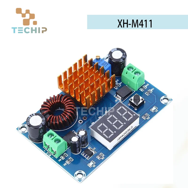 DC-DC Step Up Module DC 3V-35V to DC 5V-45V Boost Module Digital Voltmeter Boost Converter Board 5A Power Adjustable XH-M411