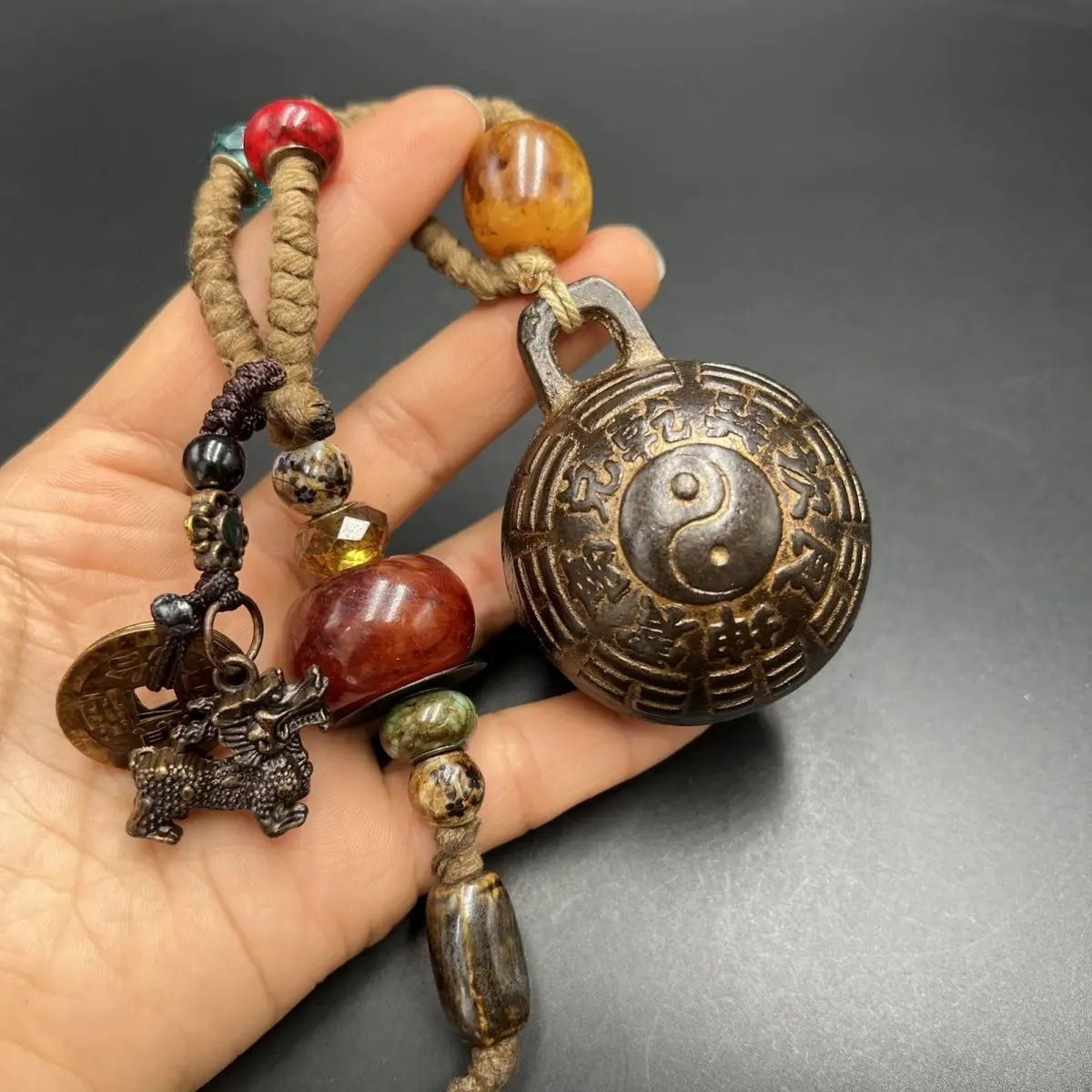 Antique magic bell gossip string hand piece car hanging film and television props