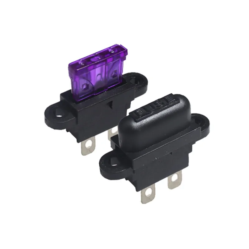 5sets Waterproof Auto Standard Middle Fuse Holder + Car Boat Truck ATC ATO Blade Fuse 5A 7.5A 10A 15A 20A 25A 30A 35A 40A