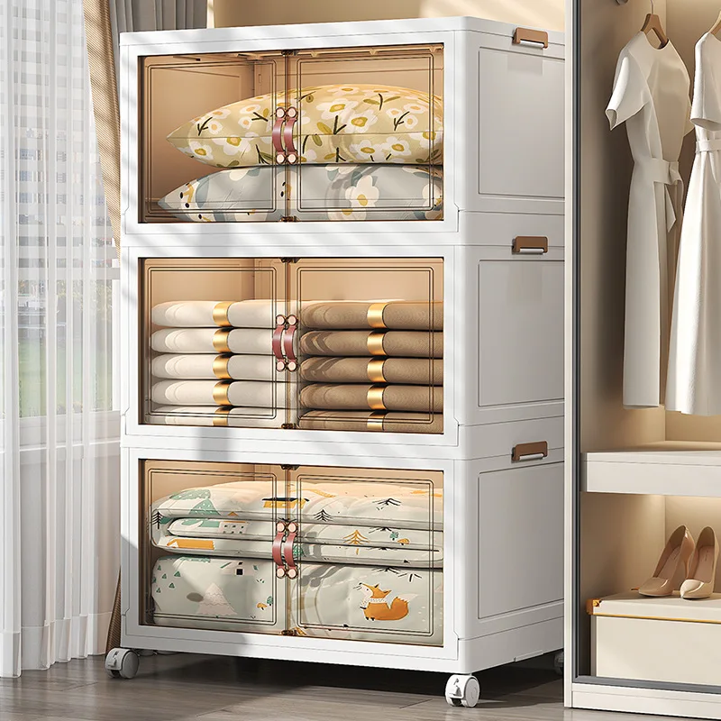

Premium Plastic Storage Cabinet - 5-Tier Kids Organizer for Clothes, Toys, Snacks & Books, Multifunctional Bedroom Shelf Unit