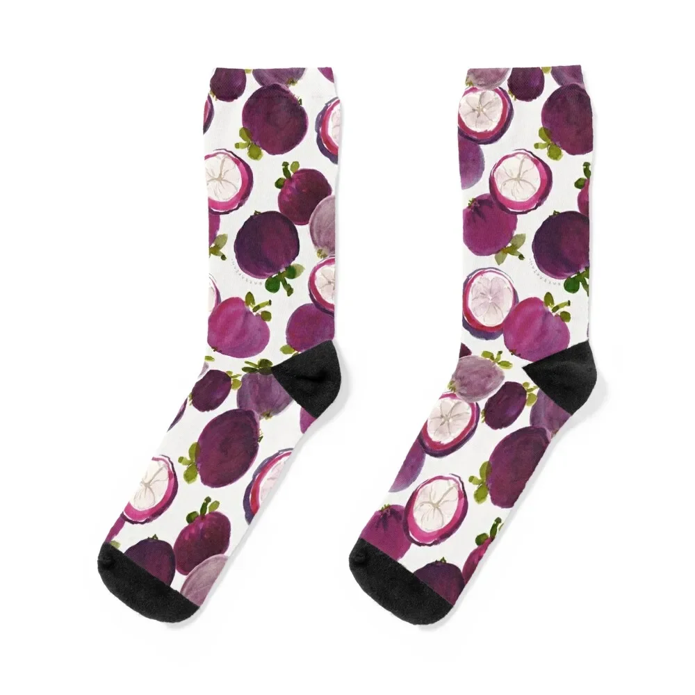 

MANGOSTEEN MANIA Purple Tropical Fruit Socks funny gifts heated Ladies Socks Men's