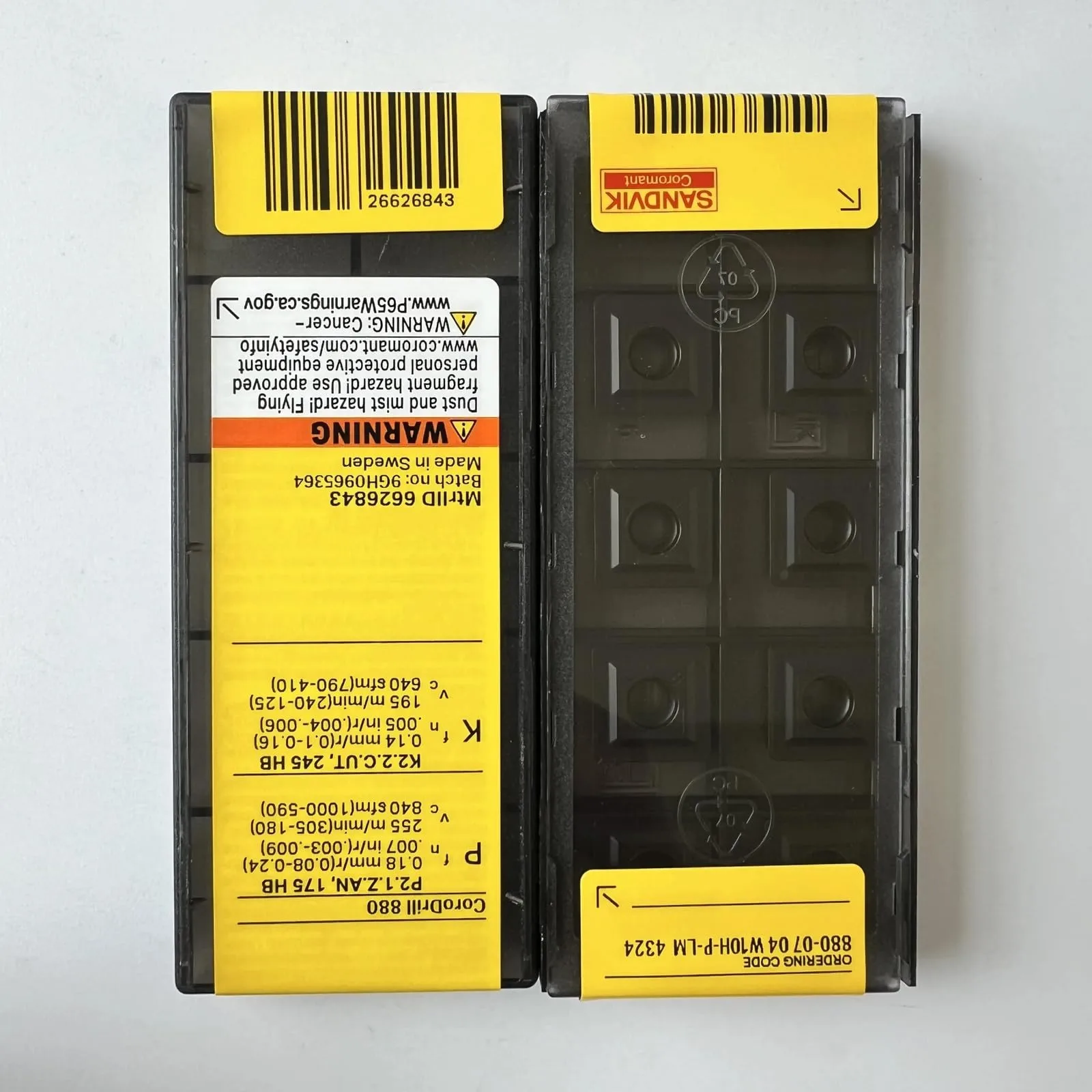 

Original SANDVIK / 880-0704W10H-P-LM 4324 / Hard alloy CNC Blade 10 Pcs