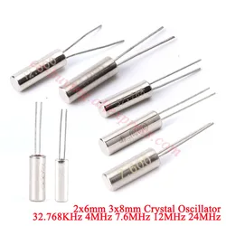 10Pc-100Pcs 32.768KHz 32.768 KHZ 32.768K Hz 32768 Crystal Oscillator 4MHz 7.6MHz 12MHz 24MHz 2x6 3x8mm Cylinder Quartz Resonator