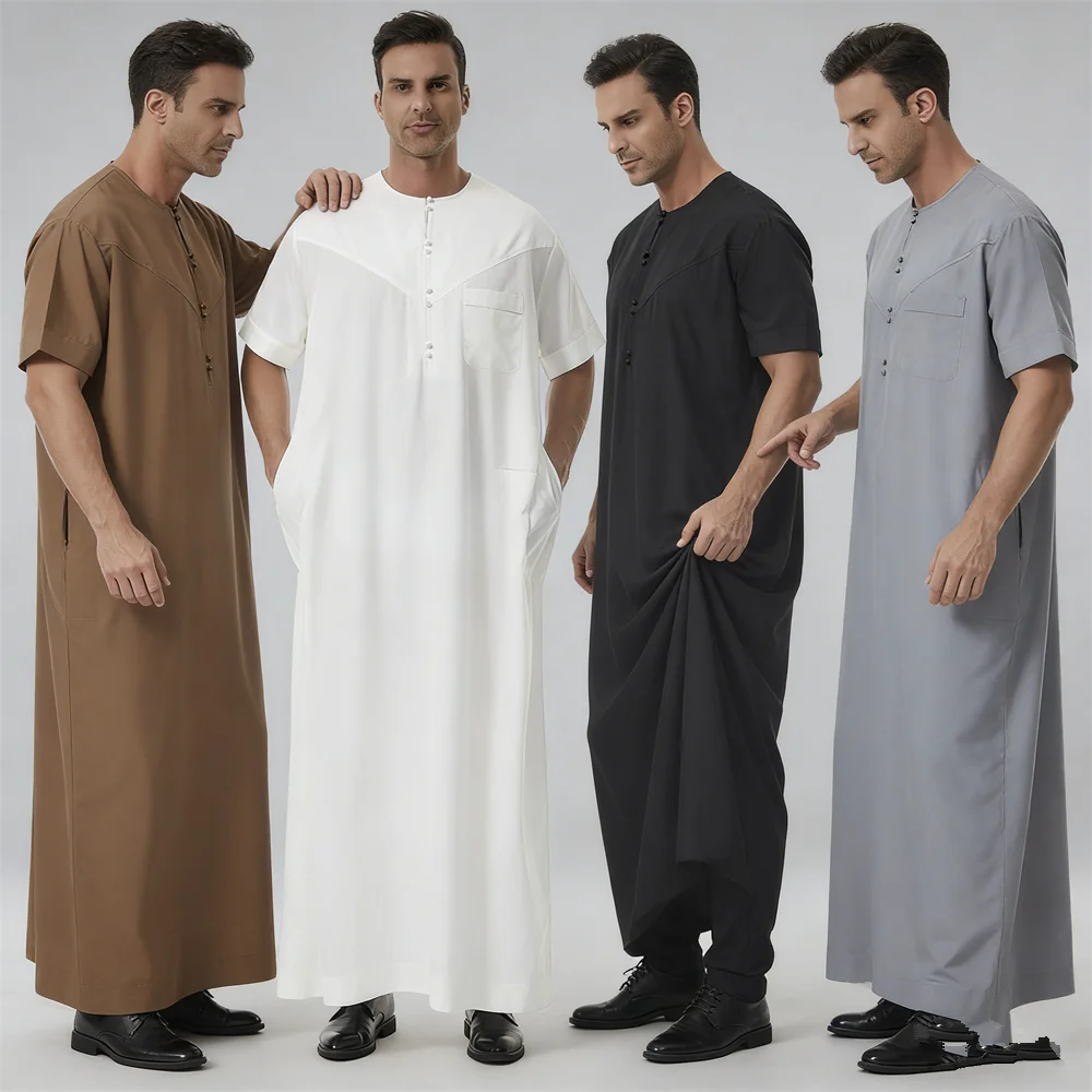 

Jubba Thobe Dishdasha Mens Thawb Thoub Muslim Islamic Abaya Daffah Robe Dress Saudi Robe Daffah Arabic Dubai Kaftan Middle East