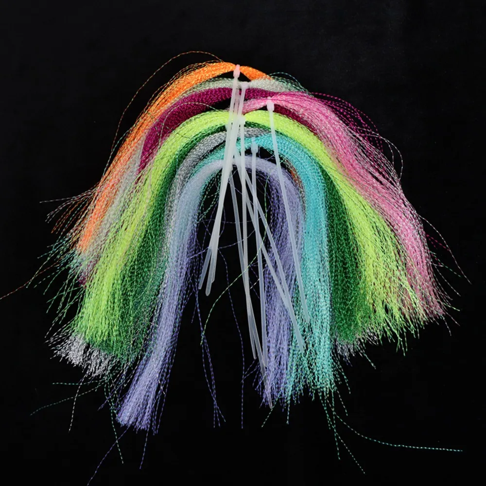 Fishing Holographic Tinsel Glow Material UV Holographic Tinsel Twisted Fly Tying Holographic Ripple Flash Flies Fishing Lure