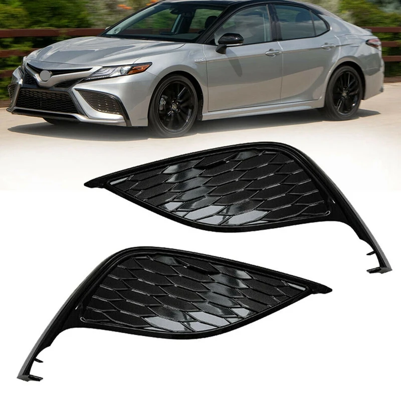 1 Pair Front Bumper Fog Light Cover Bezel Fog Lamp Grille Without Hole For Toyota Camry SE XSE 2021 2022