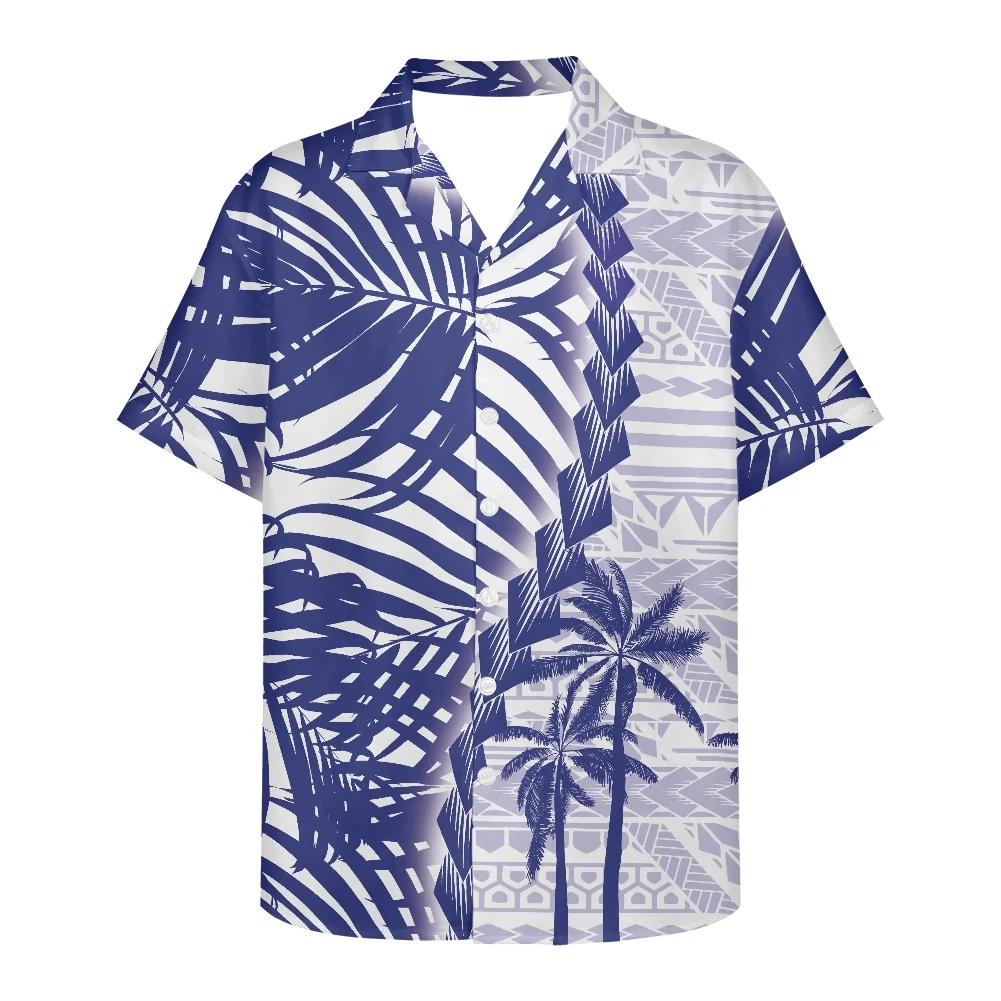 

Men's Shirts Tonga Hawaii Traditional Palm Leaf print Spring And Summer 2022 Clothes Short-Sleeved New Design V Neck Men's Shir