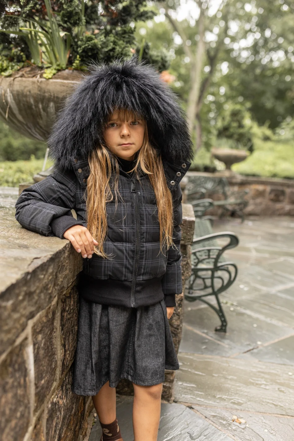 Black Plaid Down Coat – Lilvelle find