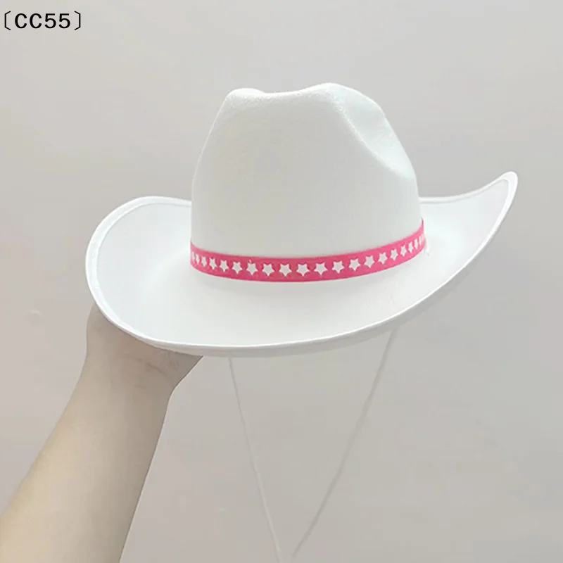 ieniaCC55 SigurWhite Color Hut Kostümzubehör Western Cowboyhut Mehrzweckdekoration für Kinder Mädchen Kostüm Cosplay Requisiten Ornament