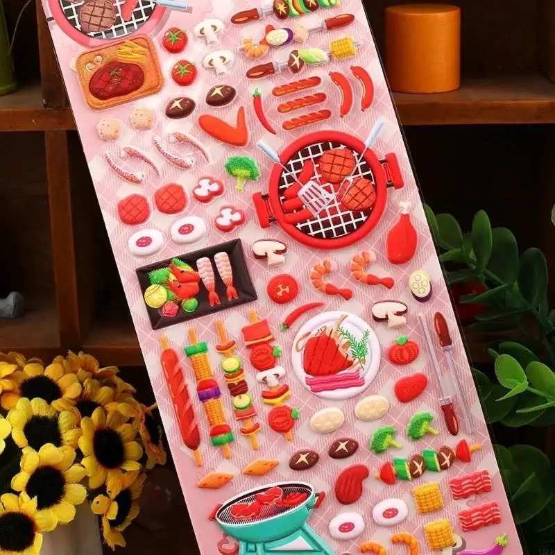 Y5LB Educational Pizzas Sticker For Children Safe NonToxic 3D Art Random Styles