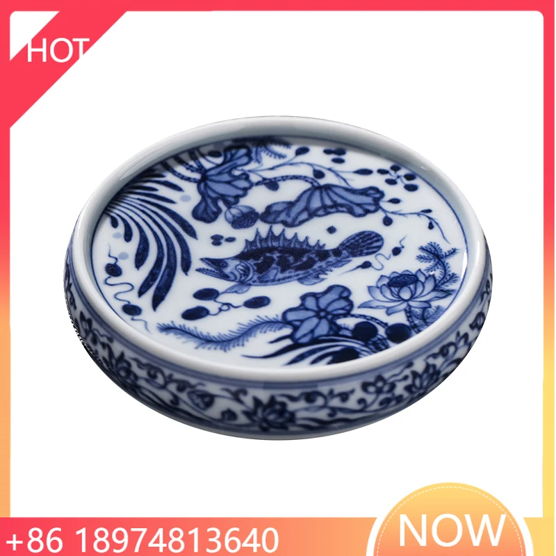 

Wholesale Custom Blue And White Porcelain Tea Cup With Lid Hand Painted Household Daily Use