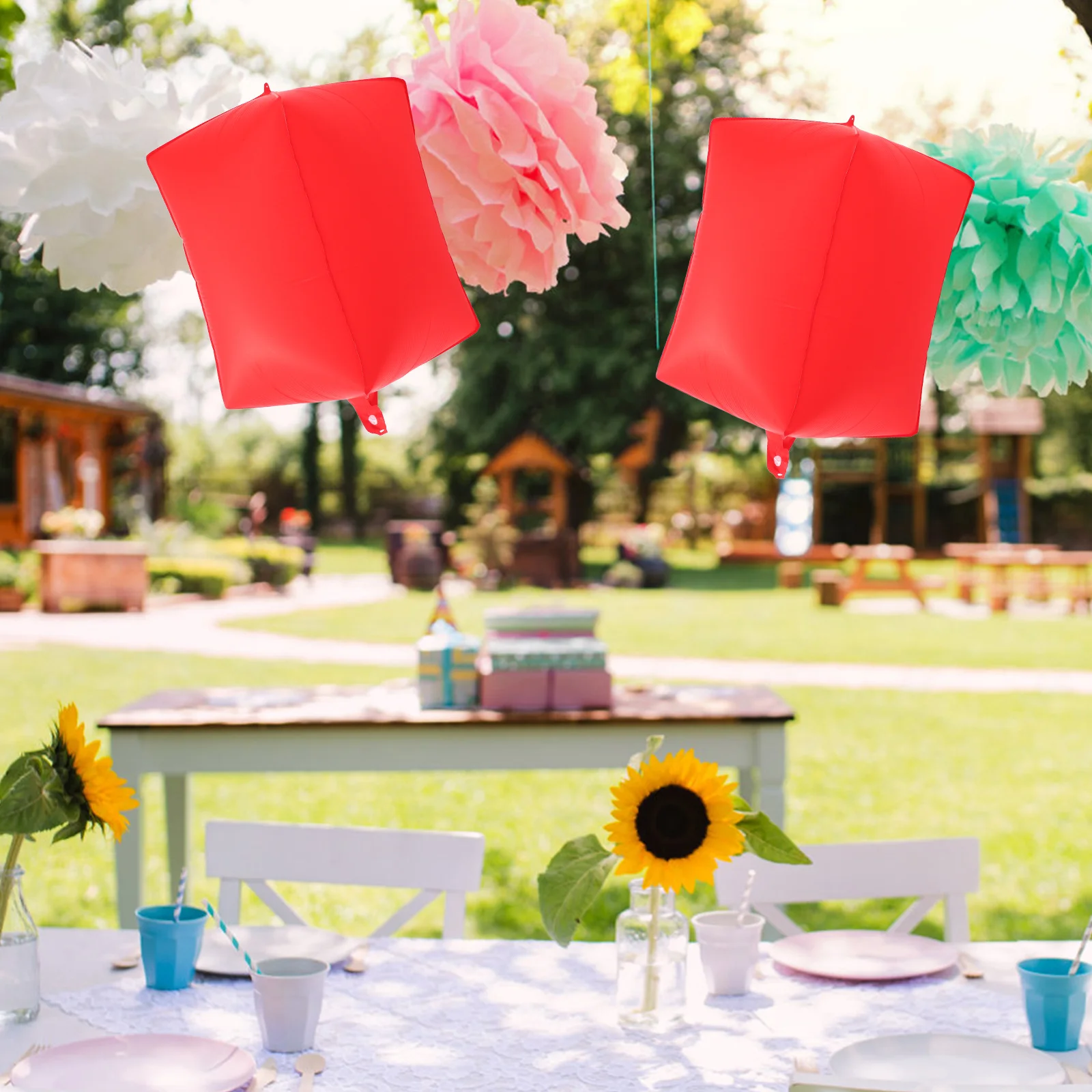 

5Pcs Inflatable Balloon Writable Square Party Decorations for Birthday Wedding Celebrations Long-Lasting Float Lamps