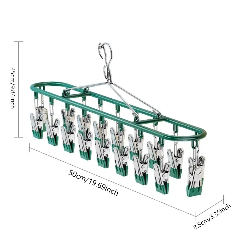 20 Clip Capacity​​ Clothes Drying Rack ​​Unmarked Design​​ ​​Stainless Steel Sock Rack​​ ​​Windproof Clothes Organizer​​