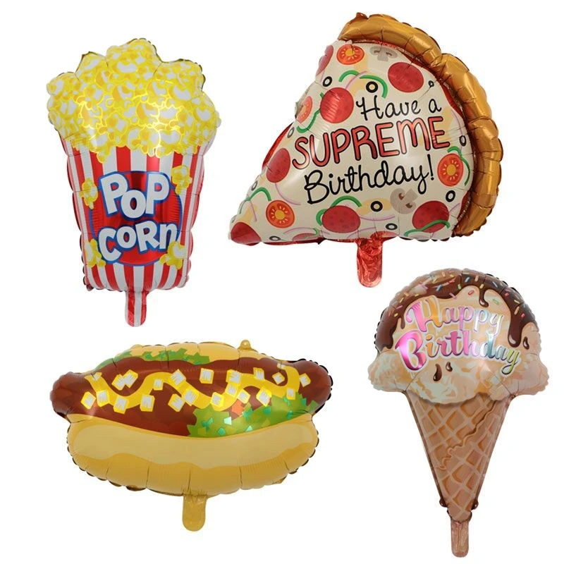 Folien ballons für Geburtstags feier Dekoration, Eiscreme, Hamburger, Popcorn, Pizza, Lebensmittel, Baby dusche, Spielzeug für Kinder