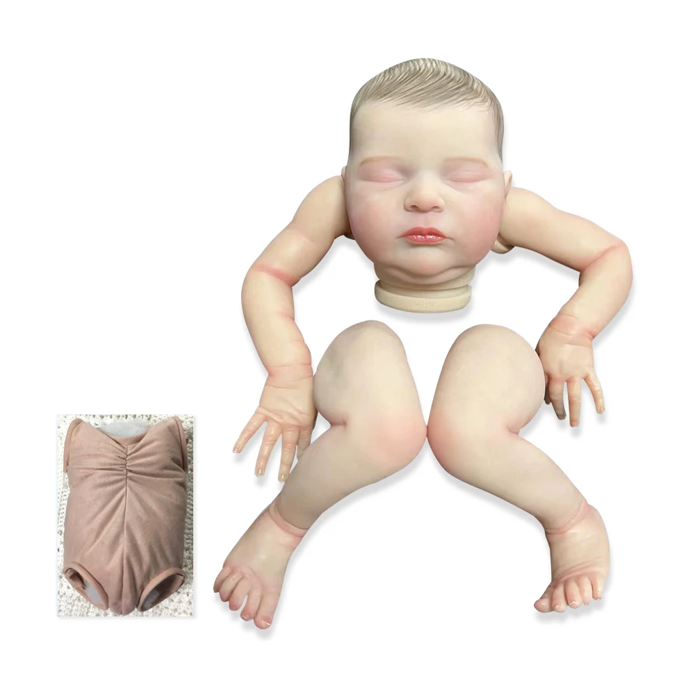 

20inch Laura Bebe Reborn Doll Kit Sleeping Doll Size Makeup Lifelike Soft Unassembled Doll Parts with Eyes and Magnetic Pacifier