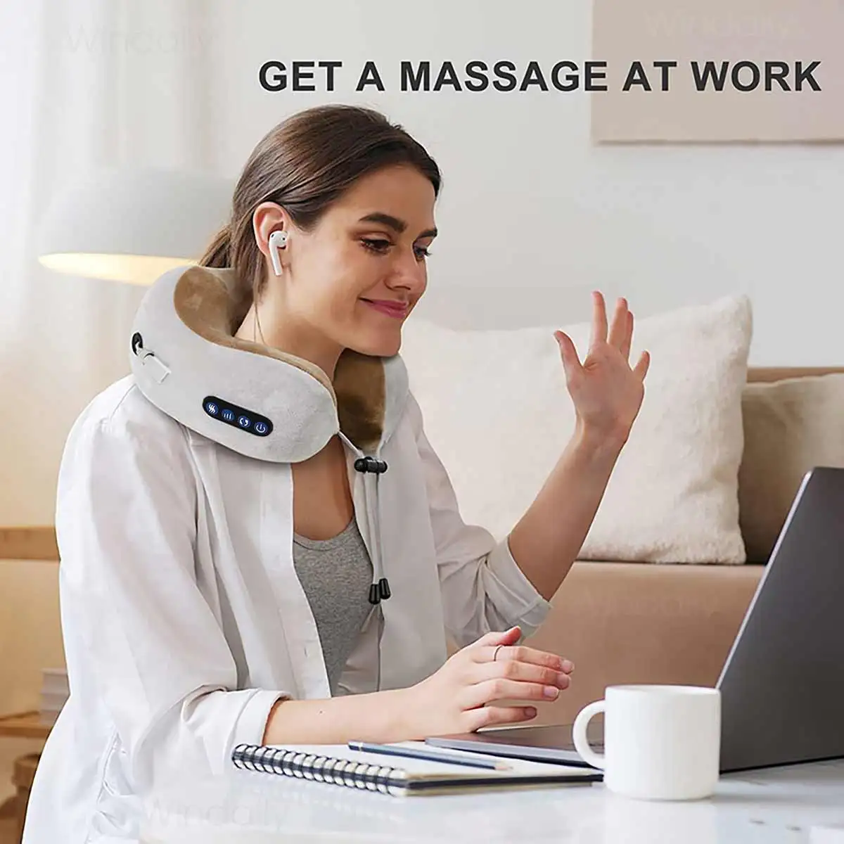 

Neck Pillow Massage Machine Vibrater Shoulder Neck Muscle Relax Electric Massager Instrument USB Charging