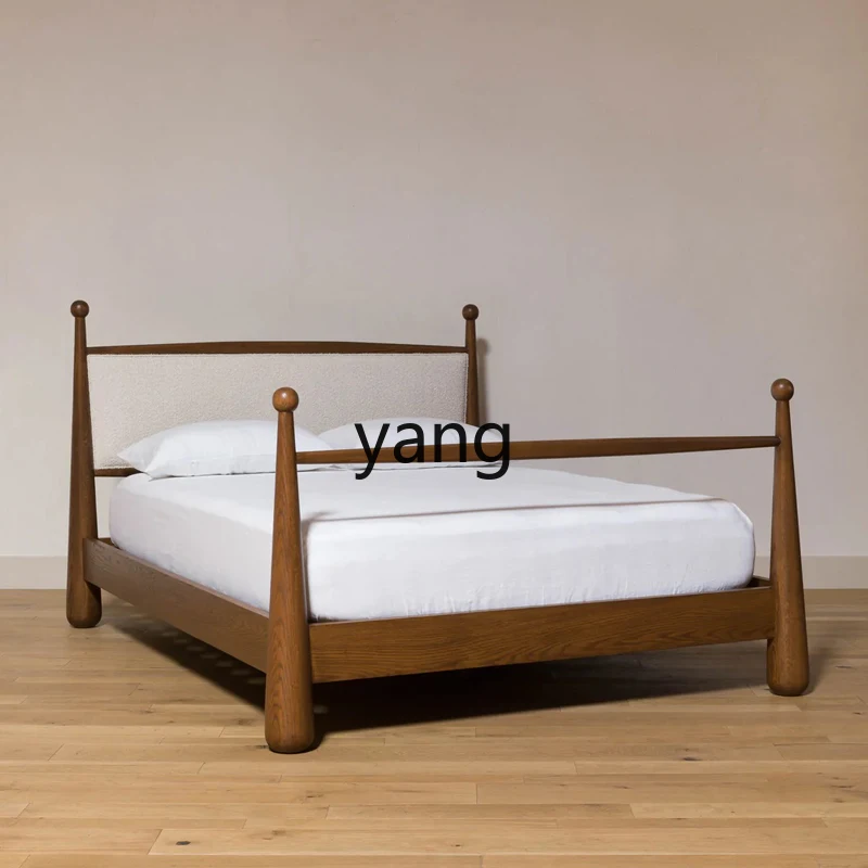 

LTT Nordic simple solid wood bed modern soft bed wabi-sabi style bed and breakfast double