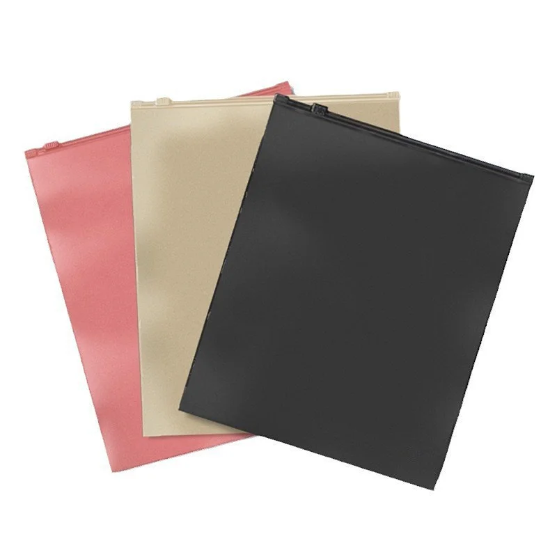 StoBag 50/100pcs Wholesale Color Frosted Matte Zipper Bags Clothes Packaging Pouch Plastic Sealed Shirts Storage Reusable Pocket