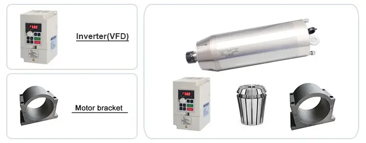 

800w 1.5kw 2.2kw 3.7kw 4.5 kw 5.5kw Small Water Cooled Bldc Servo Electric Spindle Motor Round Er25 Collet CNC Atc for Lathe