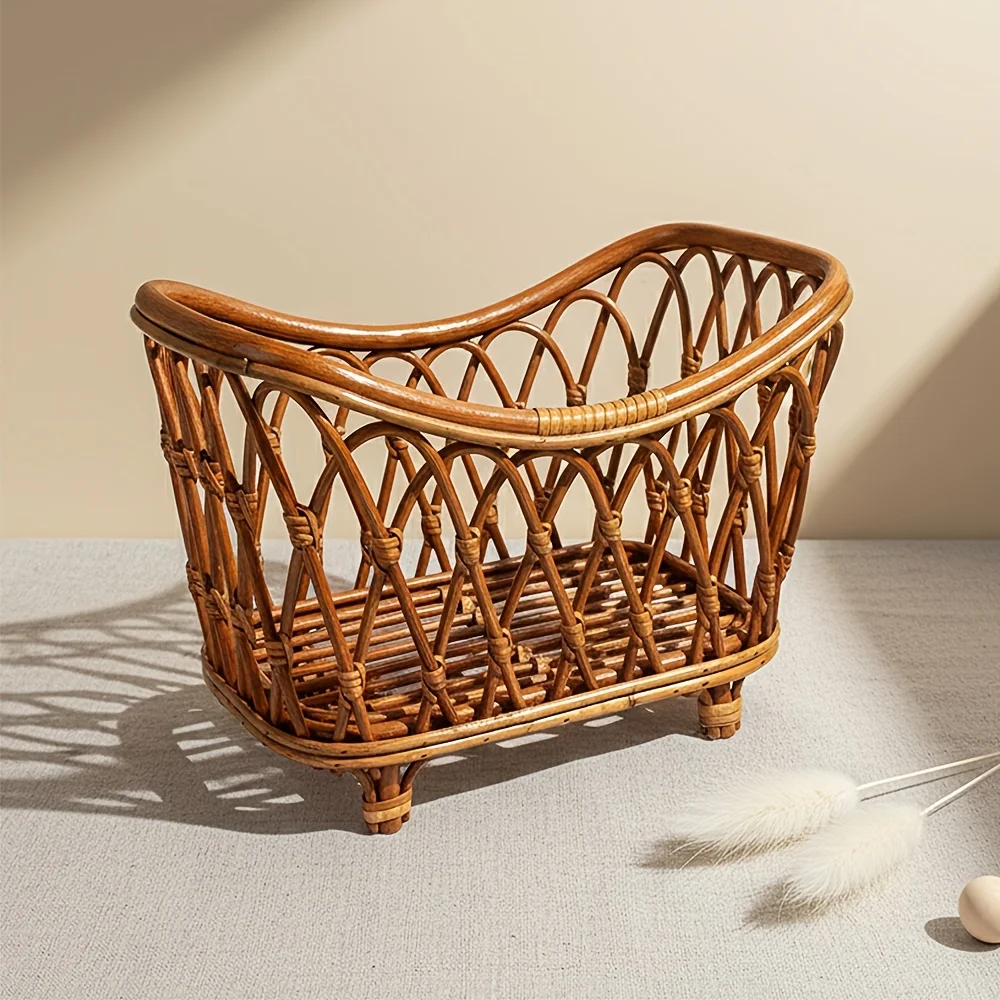 Panier en rotin tissé à la main, accessoire de photographie pour nouveau-nés, accessoire de fond pour séance photo de bébé, accessoires de photographie vintage pour studio