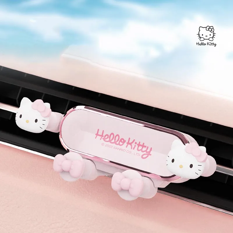 Kawaii Hello Kitty Car Holder for Phone Air Vent Clip Mount Mobile Cell Stand Smartphone Gps Support Cartoon Kt Cat Phone Holder