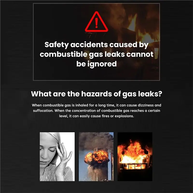 【NECESSITY】Combustible Gas Leak Detector Analyzer Tool With Audible Visual Alarm For Methane LPG Natural Gas Detection