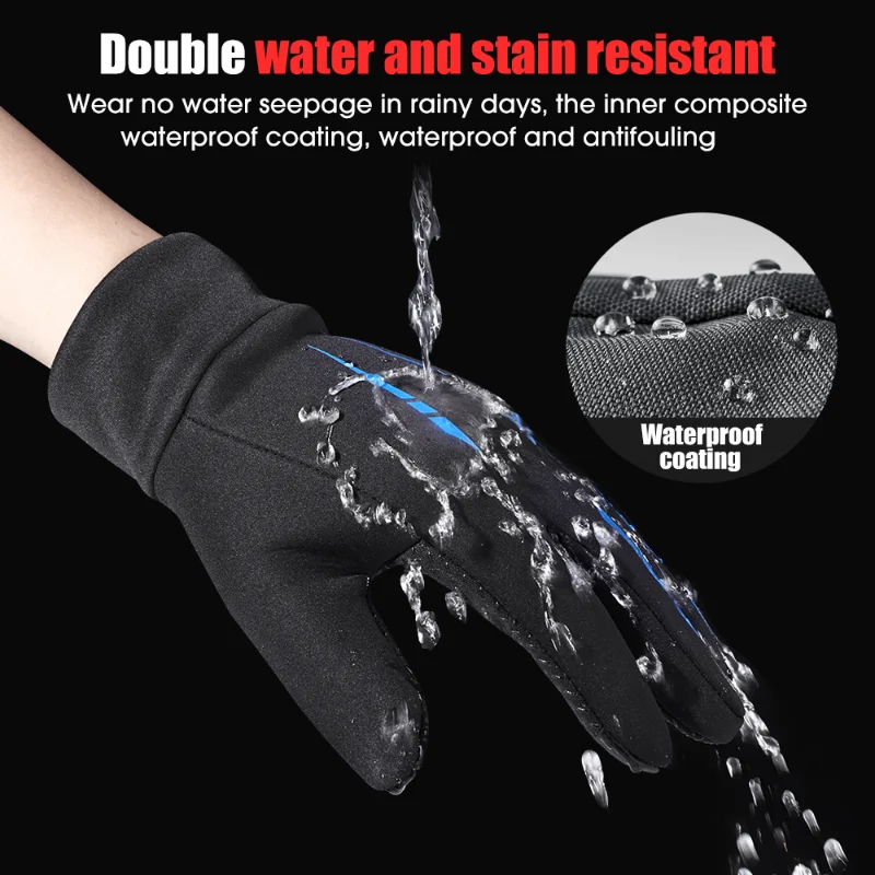 Guantes Térmicos de invierno para hombre y mujer, manoplas de lana con pantalla táctil, resistentes al agua, para correr al aire libre y esquiar