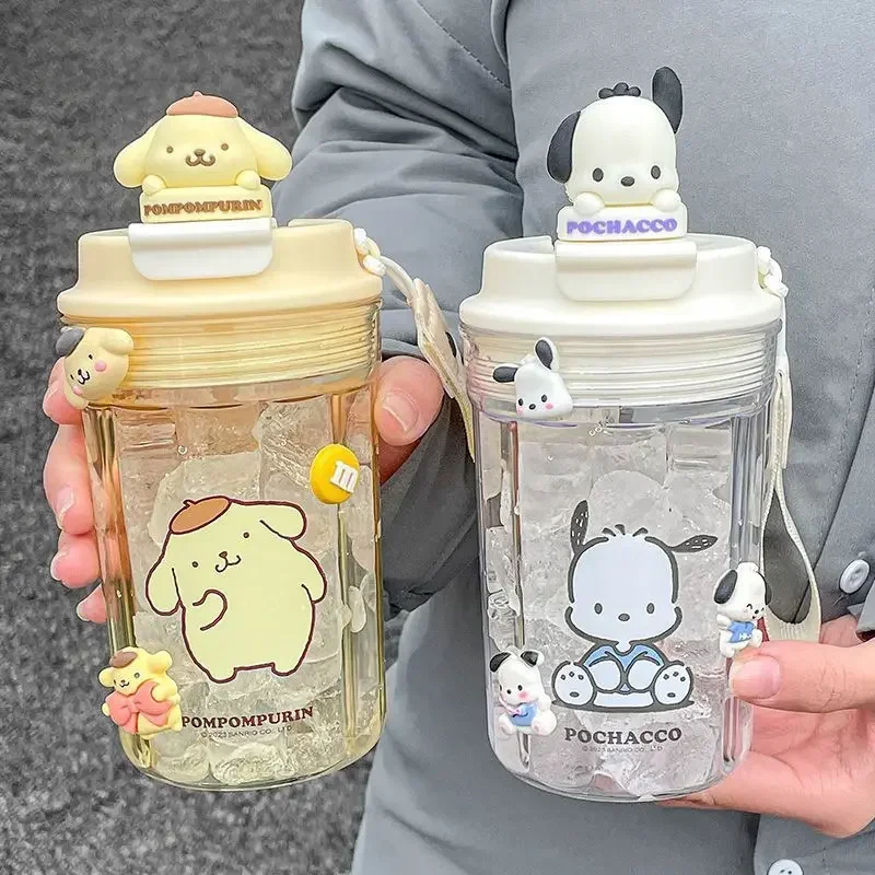 

Cinnamoroll Anime Kawaii Ins Sanrio Kuromi Summer Water Cup Cute Cartoon PomPomPurin Fashion Bottle Lovely Gifts for Girls