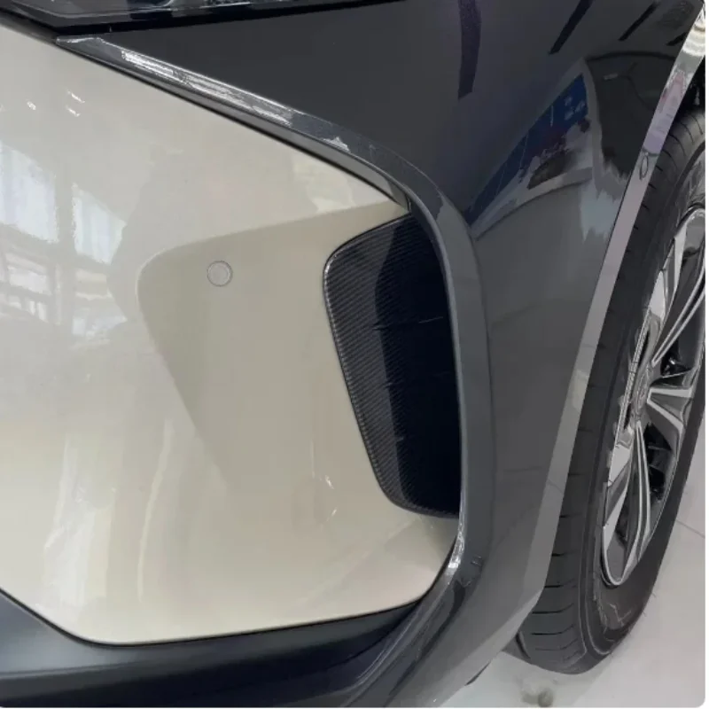 

For Toyota Bz4x 2022 2023 2024 Carbon Car Front Blad Trim Head Light Lamp Eyebrow Wind Knife Cover Eyelid Frame Accessories
