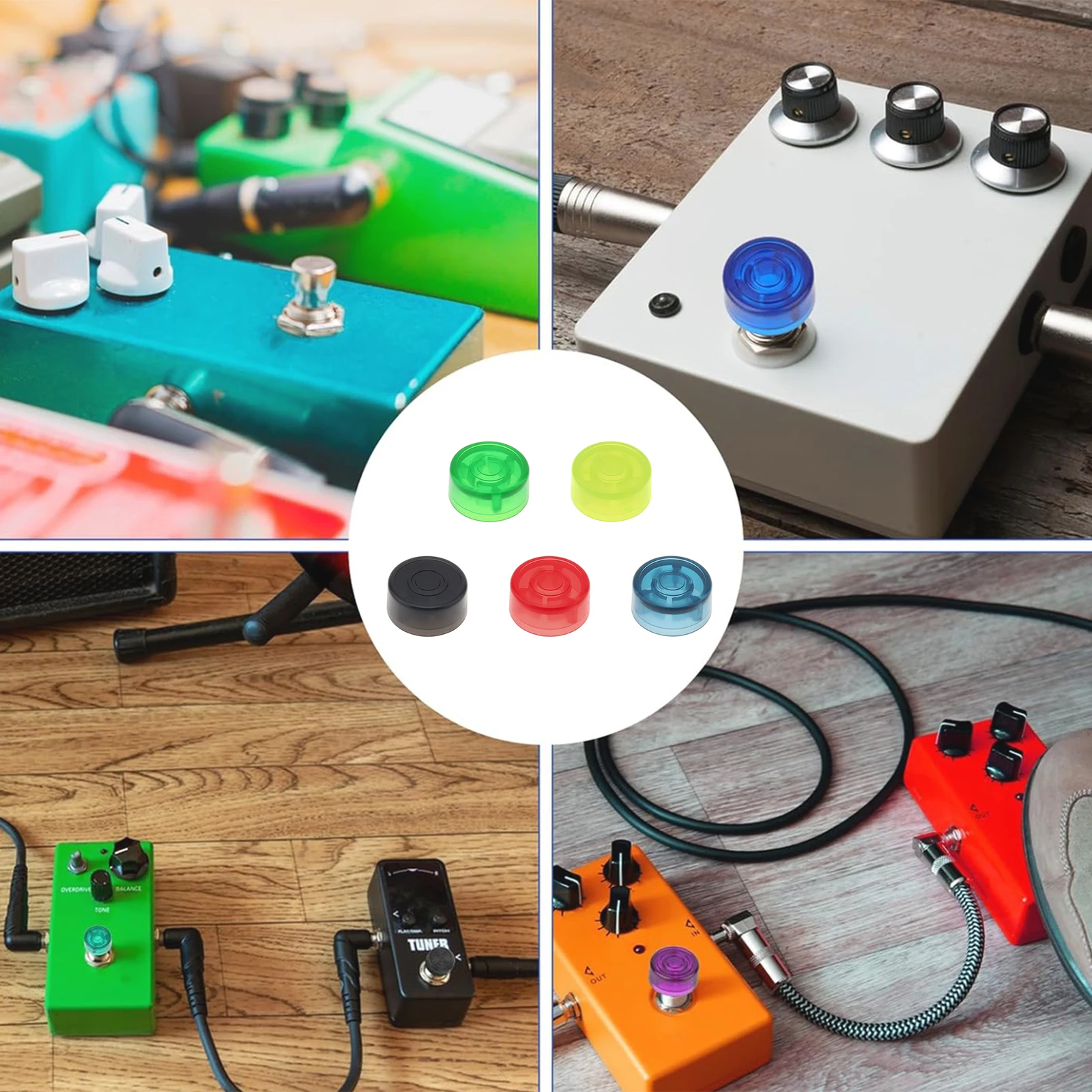 Kombination aus kleinem, kompaktem Gitarrenpedal und Tragetasche aus Aluminiumlegierung mit 6-Zoll-Kabeln, Klebebändern und Fußschalterkappen – Detail 10